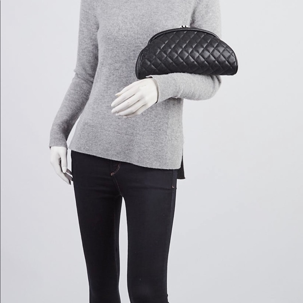 Black Quilted Caviar Leather Timeless Clutch Bag-sold elsewhere - Picture 14 of 14